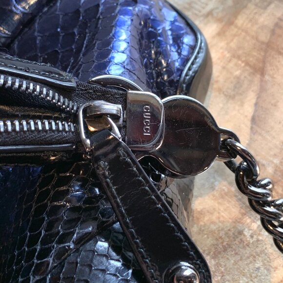 Gucci Navy Python Hobo Bag - Picture 11 of 13